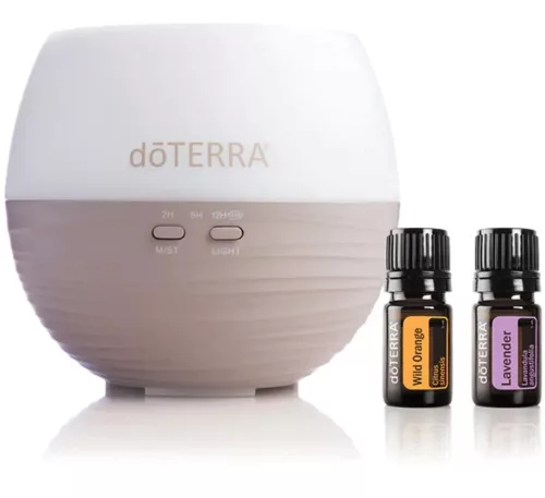 dōTERRA Petal párologtató, diffúzor és levendula olaj 5 ml + vadnarancs olaj 5 ml