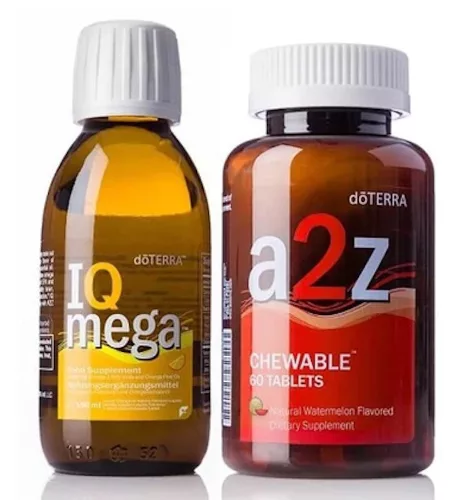dōTERRA IQ Mega folyékony omega-3 táplálékkiegészítő 150 ml + A2z Chewable